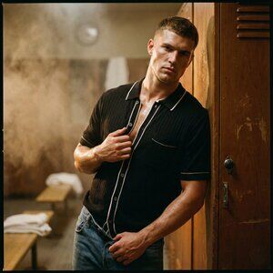 PJ Paul Jones Mens Medium Black Knit Polo Shirt Retro Rockabilly Mod NWT